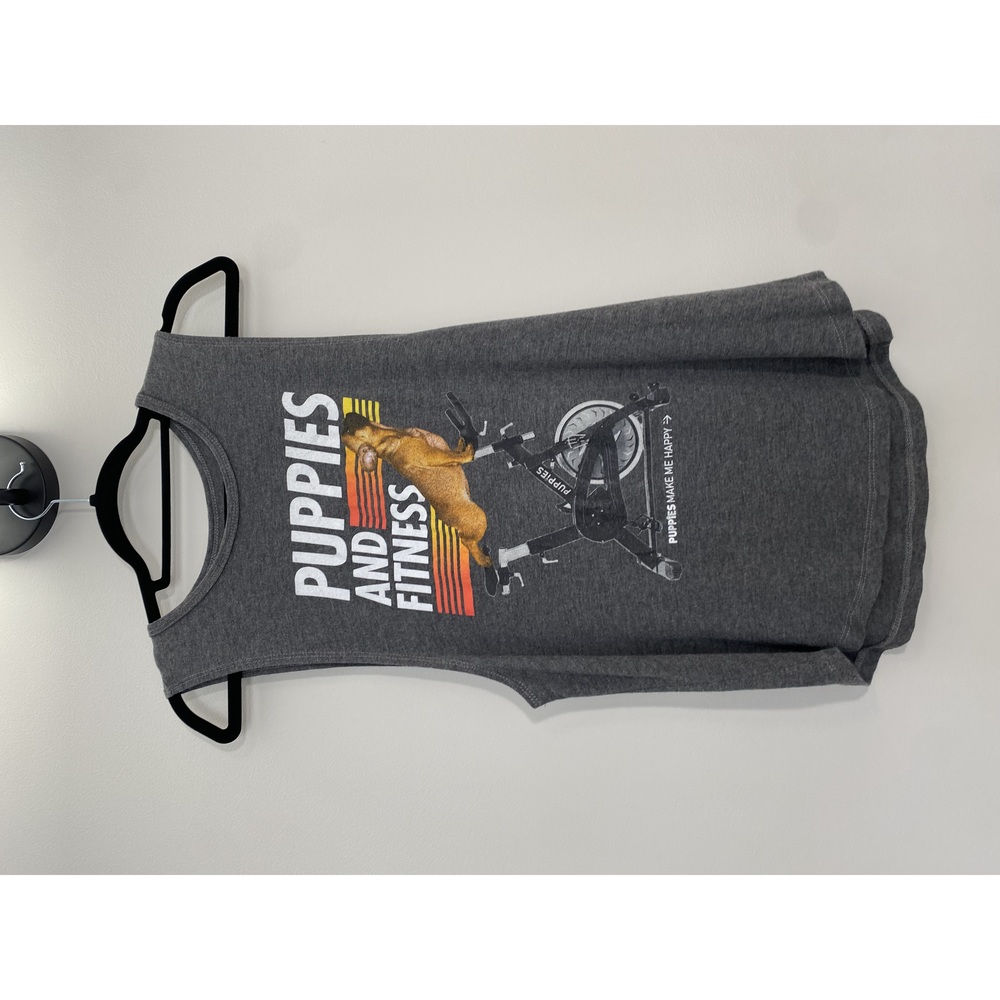 Puppies Make Me Happy - Puppies and Fitness Tank Grey